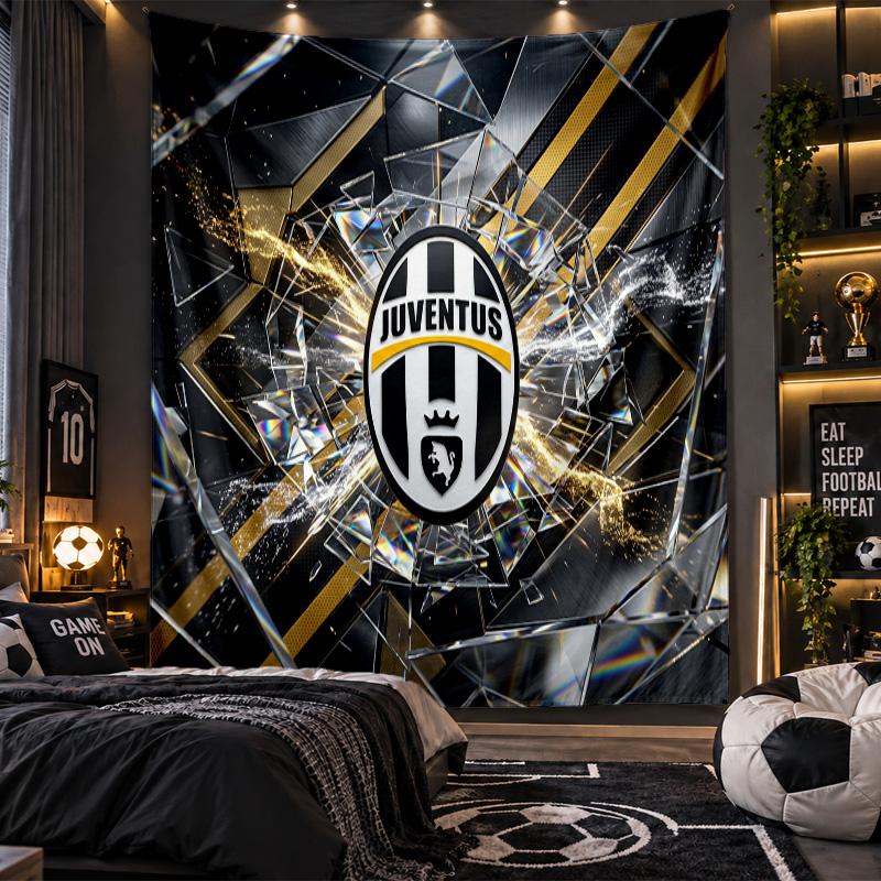 Wall Hanging Tapestry Juventus FC Print Cloth for Living Room Bedroom Home Decor