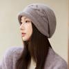 Новая осенне-зимняя женская вязаная шерстяная шапка, повседневная шапка, уличная ветрозащитная теплая шапка, женская зимняя вязаная шерстяная шапка, уличная дорожная ветрозащитная шапка