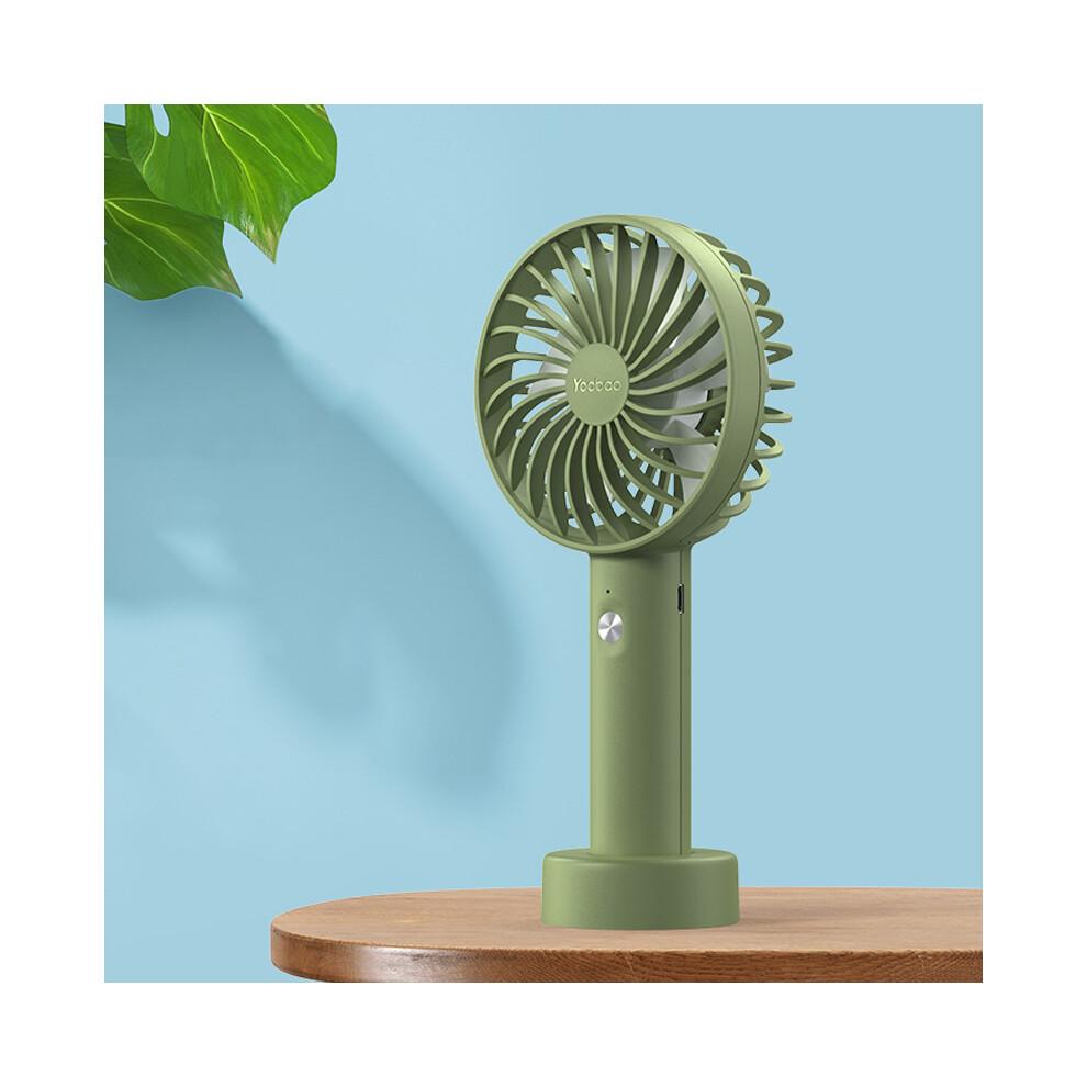 (Green) YOOBAO Y-F3S 3000mAh Handheld Fan Portable Mini Cooling Fan with Removable Base