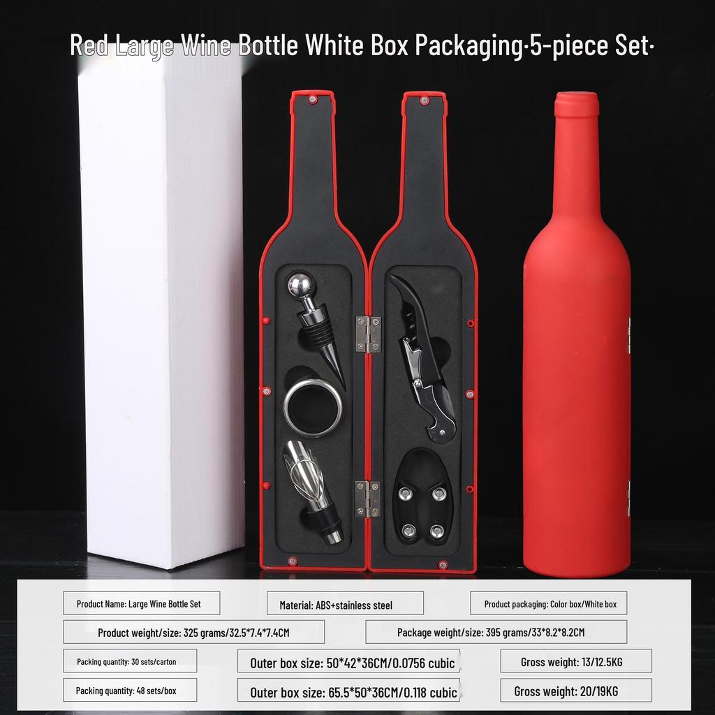 Набор из 3 предметов для открывания вина: Включает штопор, воронку для вина и кольцо.