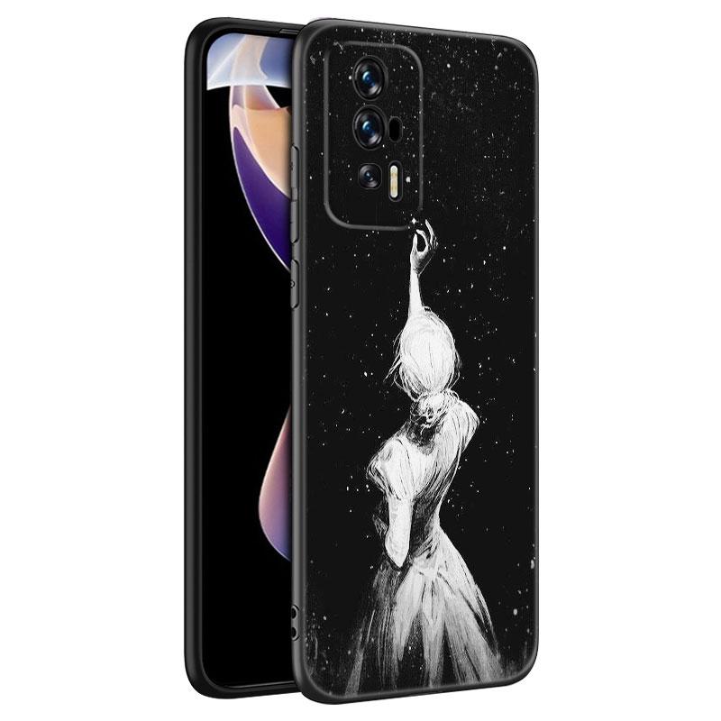 Черный силиконовый чехол для телефона с балериной для Xiaomi Redmi 7A 8A 9A 10A 11A 9C 10C 12C 13C 11 Prime A1 A2 Plus 12 4G Note 9T 12R