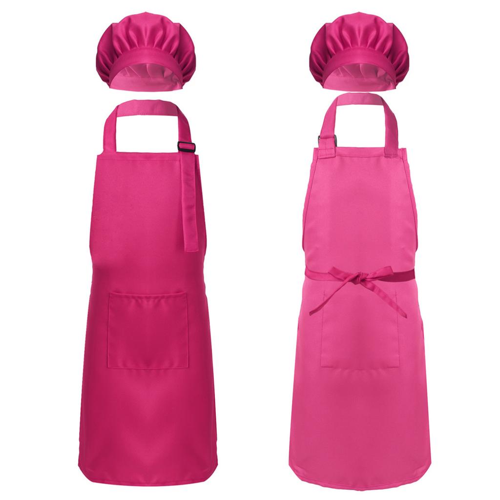 Детский комплект фартуков с шляпой шеф-повара для мальчиков и девочек, детский кухонный нагрудник, фартуки для кухни, выпечки, тренировочная одежда, костюм