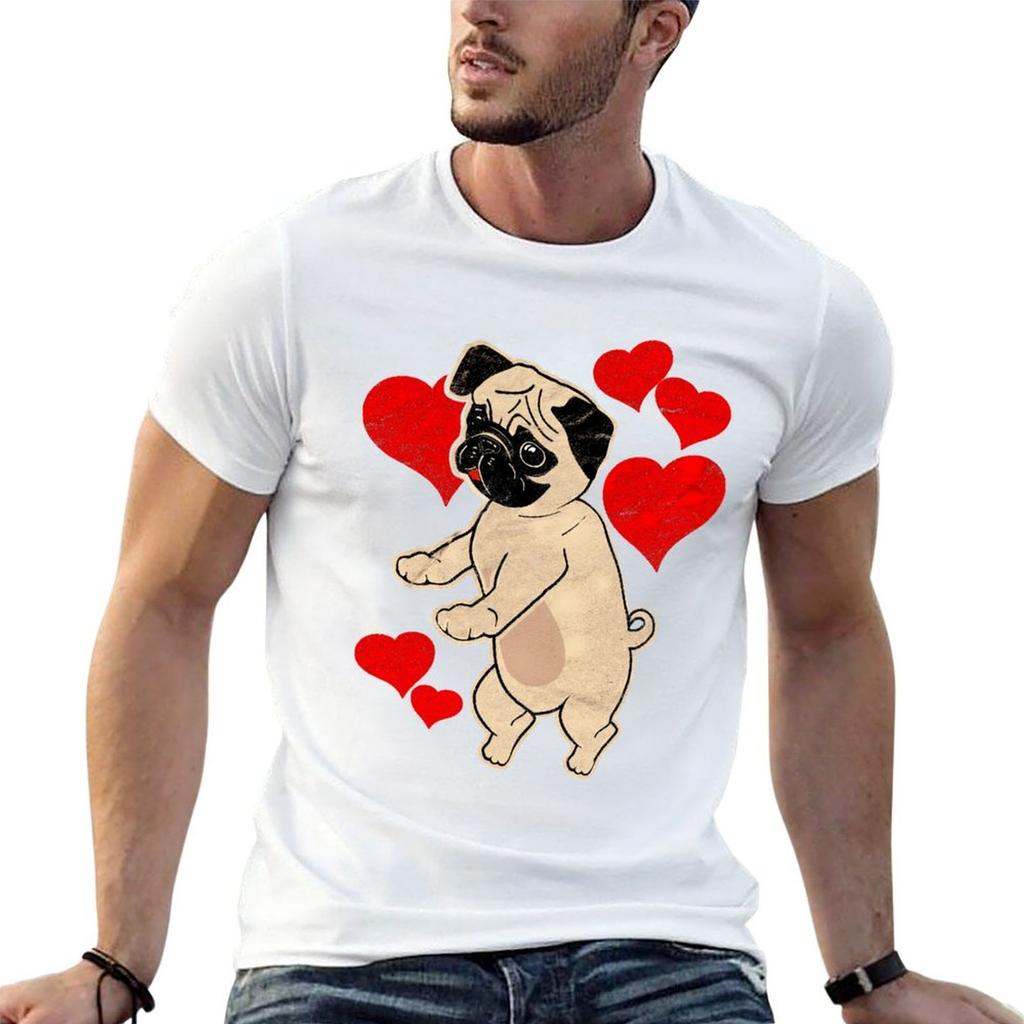 Valentines Day Pug Flossing Dog Tshirt Summer Holiday Tshirt