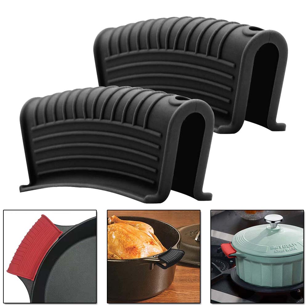 Silicone Holder Cookware Pot Handle Holder Kitchen Accessories Pan Handle Cover Protective Cover