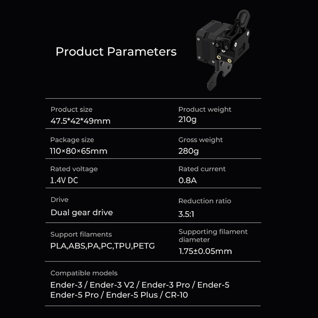 Creality Sprite Extruder SE Extruder Dualgear Drive High Torque & Smooth Feeding Support