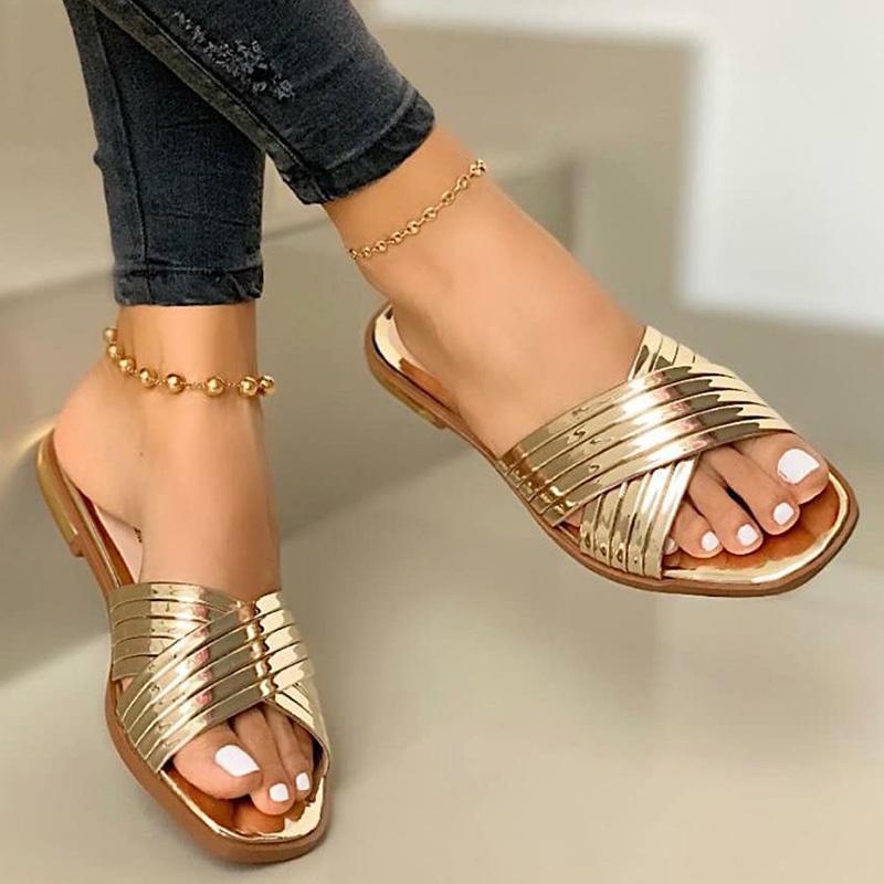 Модные женские сандалии 2024 новые плоские сандалии летняя обувь для женщин пляжная обувь Sandalias Mujer домашние тапочки для улицы летняя обувь