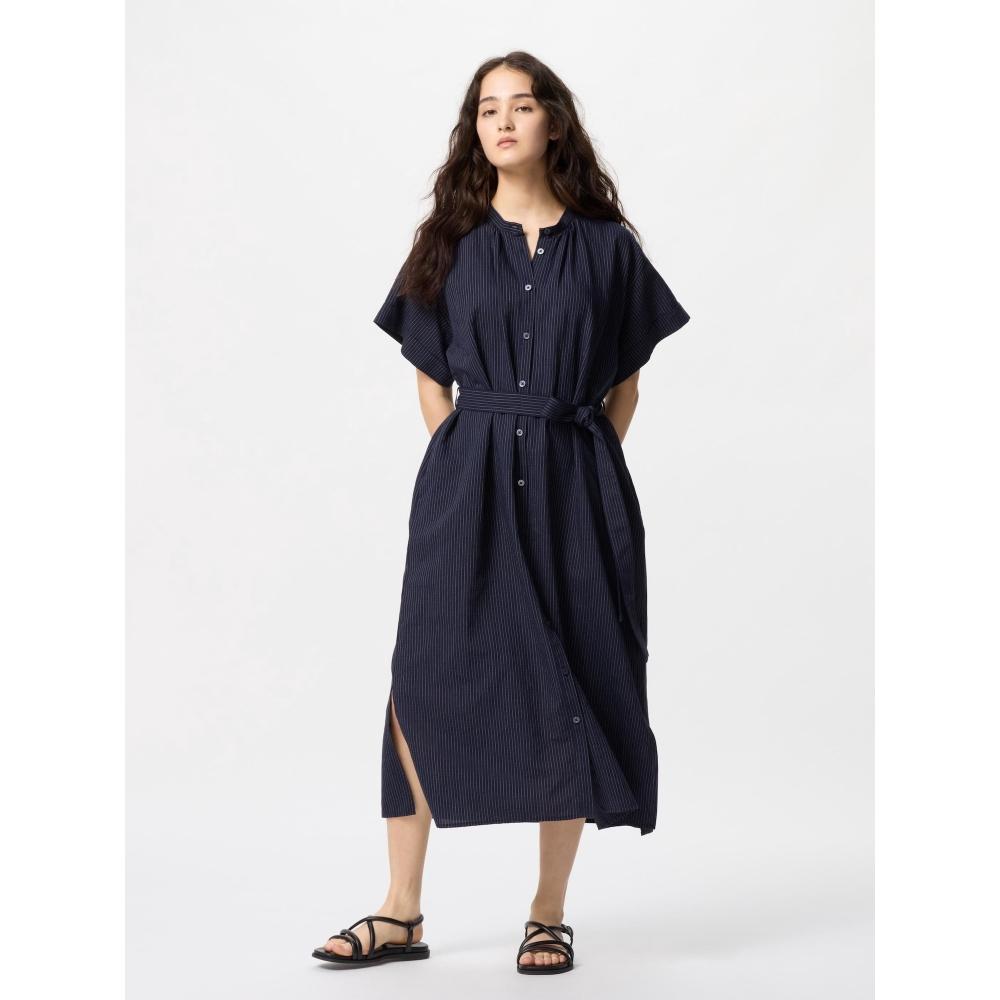 Uniqlo Платье Relax из льняной смеси с коротким рукавом D
