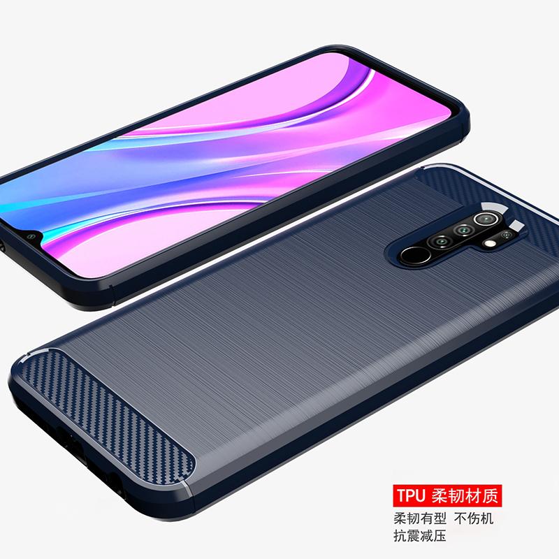 For Xiaomi Redmi 9 Case Cover Redmi 9A 9C 8A Note 8 T 9 Pro 9S 8T Anti-knock Bumper Soft TPU Carbon Fiber Phone Case On Redmi 9A