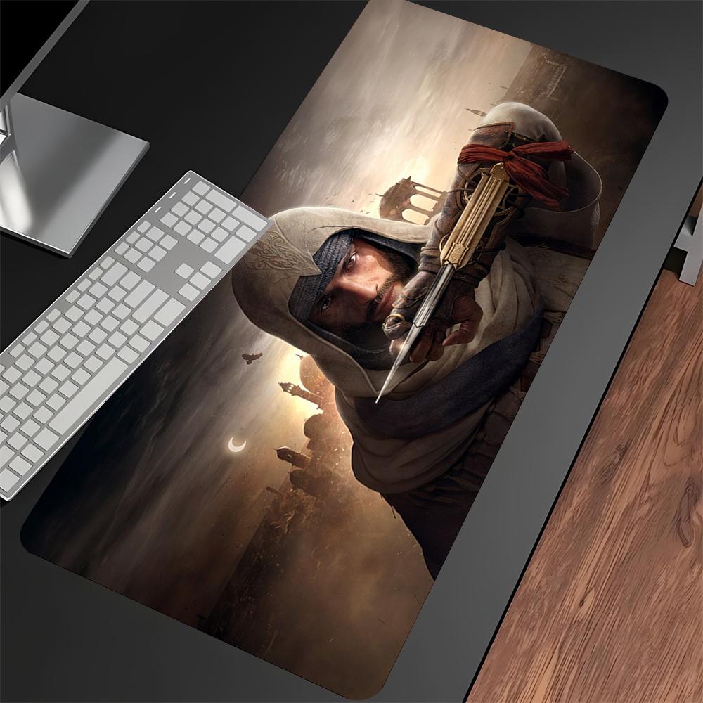 Игровой коврик для мыши Assassin s Creed Мультяшный с закругленными краями Большой игровой коврик Компьютерный коврик для клавиатуры игрока Нескользящий коврик для мыши ПК Большие коврики для стола