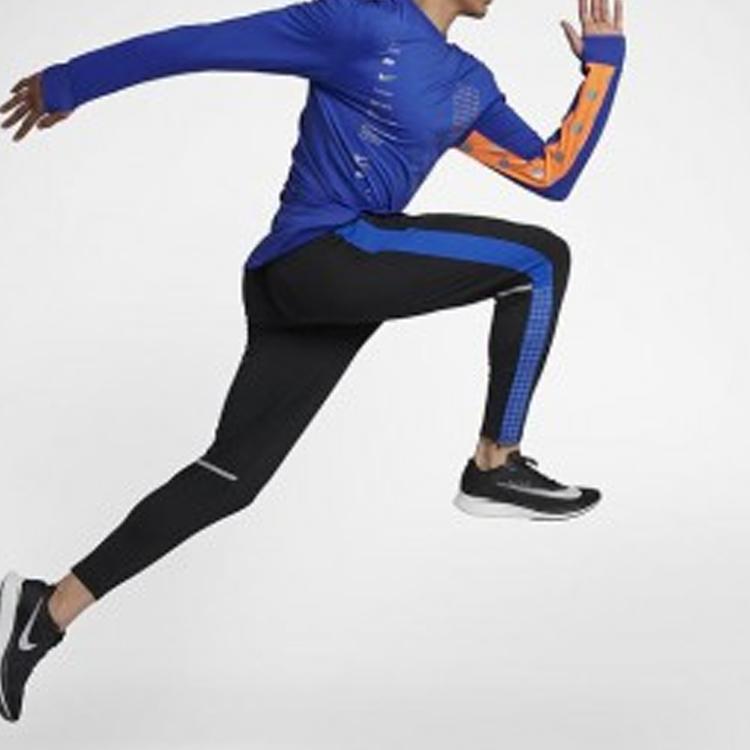 Nike Спортивная футболка с длинными рукавами и принтом алфавита, мужские топы, синяя BQ8183-405