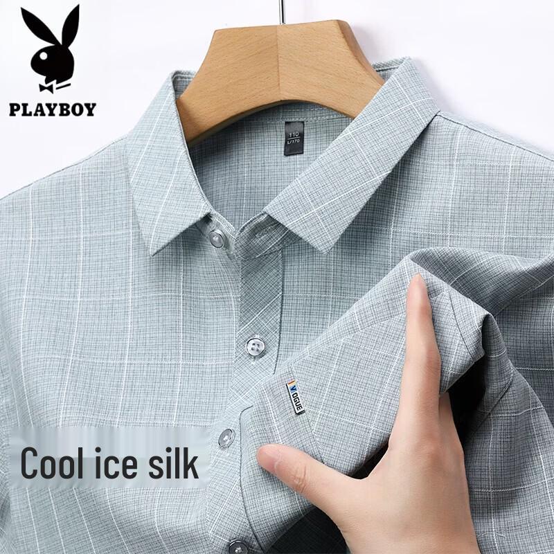 PLAYBOY Мужская летняя свободная рубашка с коротким рукавом