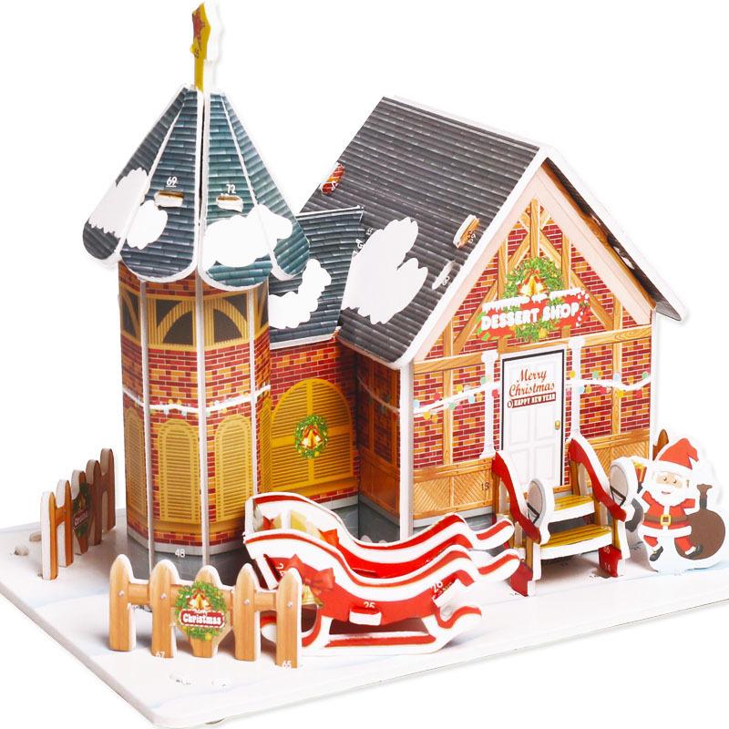 Cartoon Three-Dimensional Puzzle Children's Handmade DIY Toys Paper Card Villa Building Model Desktop Decoration