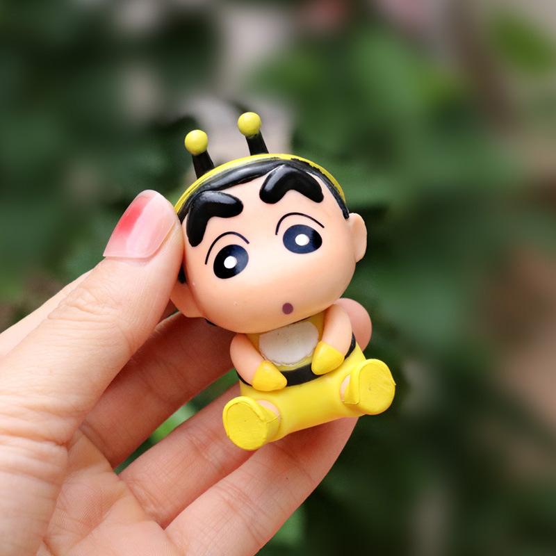 6 шт./компл., аниме карандаш, фигурки ShinChan, 6 см, Nohara Shinnosuke, экшн-фигурка, серия животных, модель ПВХ, настольные украшения, подарок для детей