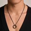 Vnox Кольцо-подвеска пятиугольное, размер 7-12, на цепочке-коробке, цвет черный, золотой, серебряный, из нержавеющей стали, Подарки на день рождения для мужчин