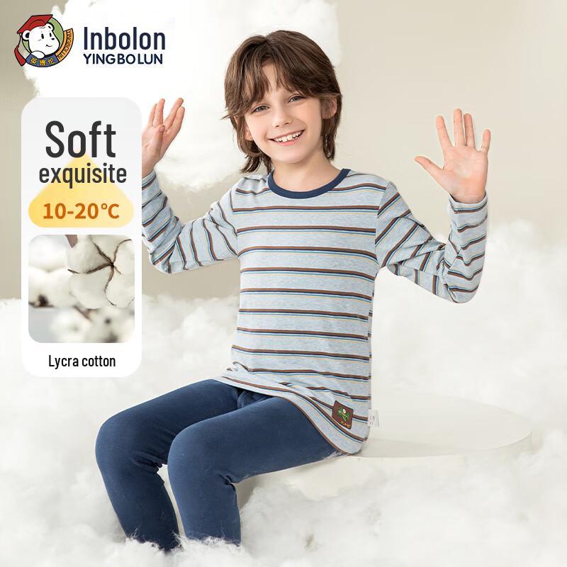 Yingbolun Boys' Pure Cotton Long Underwear Set