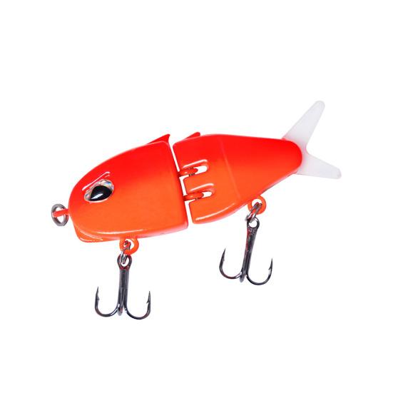 6CM/6.5G Multi-Jointed Fishing Lure with Double Hooks Realistic 2-Section Swimbait Plastic Artificial Bait Freshwater Saltwater Bass Trout Pike