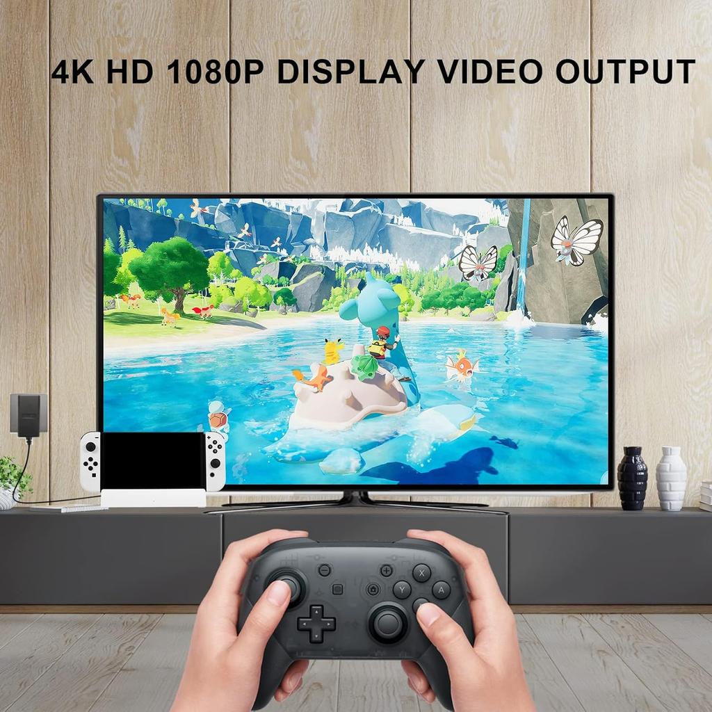 TV Docking Station for Switch and Switch OLED,Switch Docking Station with 4K/1080P HDMI Adapter and USB 3.0 Port,Replacement for Official Switch