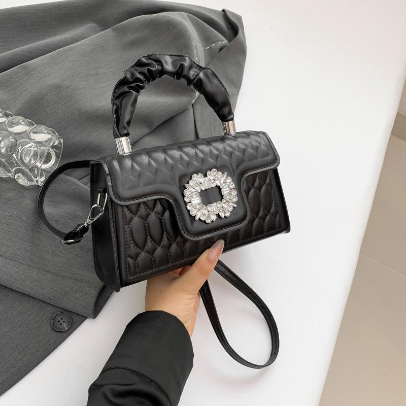 Женская сумка, сумка-мессенджер через плечо с текстурой в иностранном стиле, модная и повседневная маленькая квадратная сумка 2024 года, новая летняя простая сумка