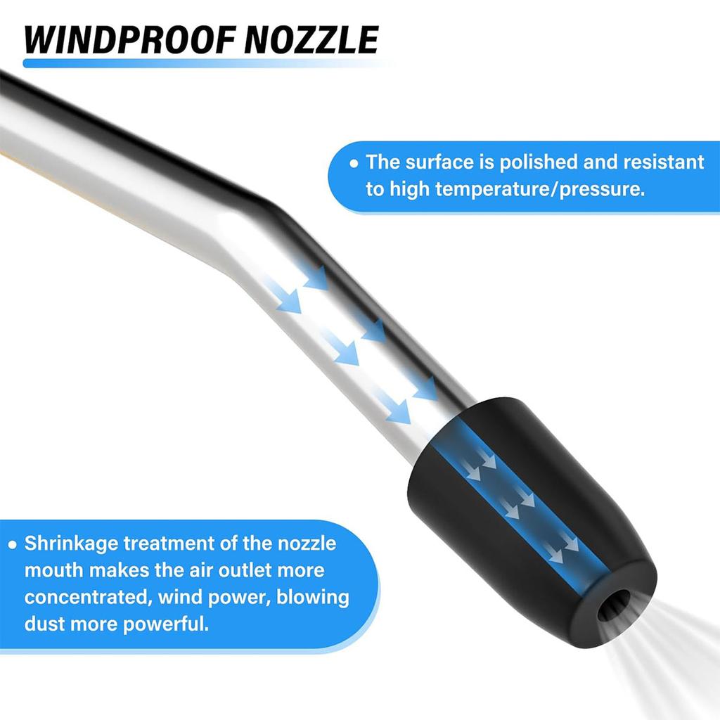 Air Blow Gun,High Flow Air Blower Gun for Compressor with Angled Bent Nozzle,Three Colors To Choose from,Long Style