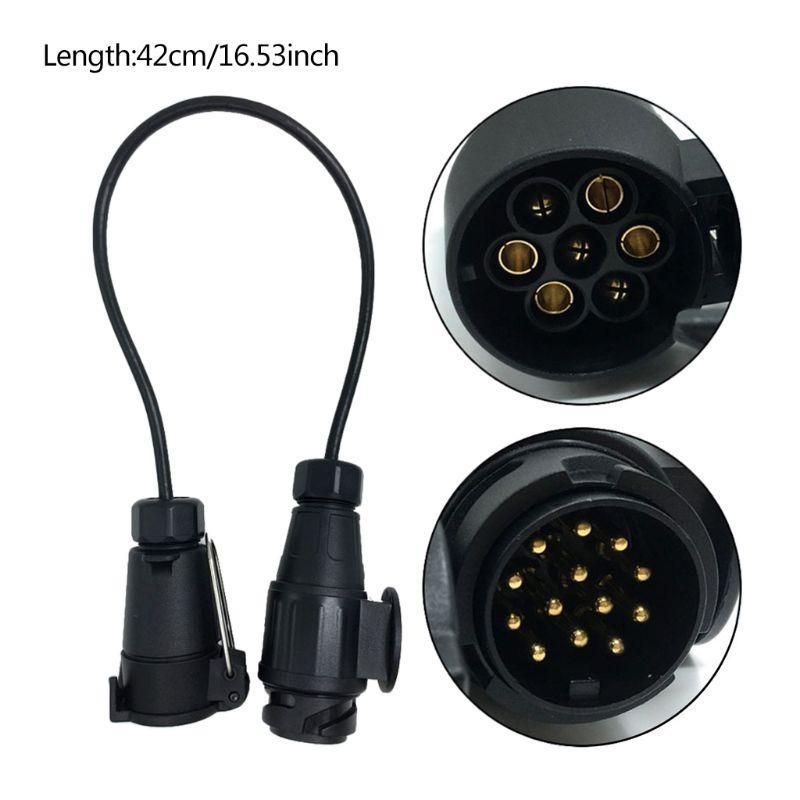 Car 12V 7 Pin To 13 Pin Round Connector Towing Trailer Plug Truck Part