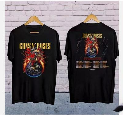 Футболка GunsNRoses 2025 European And Middle East Tour, все размеры от S до 5XL для фаната