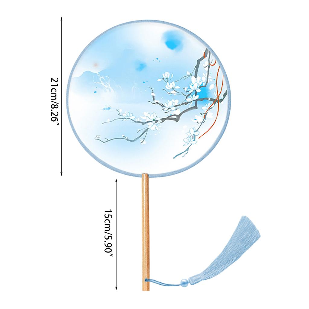 Веер в китайском стиле, тушь, живопись, древний китайский стиль, китайская свадьба с подвеской, ручной круглый шелковый веер с кисточками