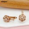 SIMJOO Rose Gold Zircon Wedding Jewelry Luxury Party Jewelry Fashion Rose Zircon Jewelry