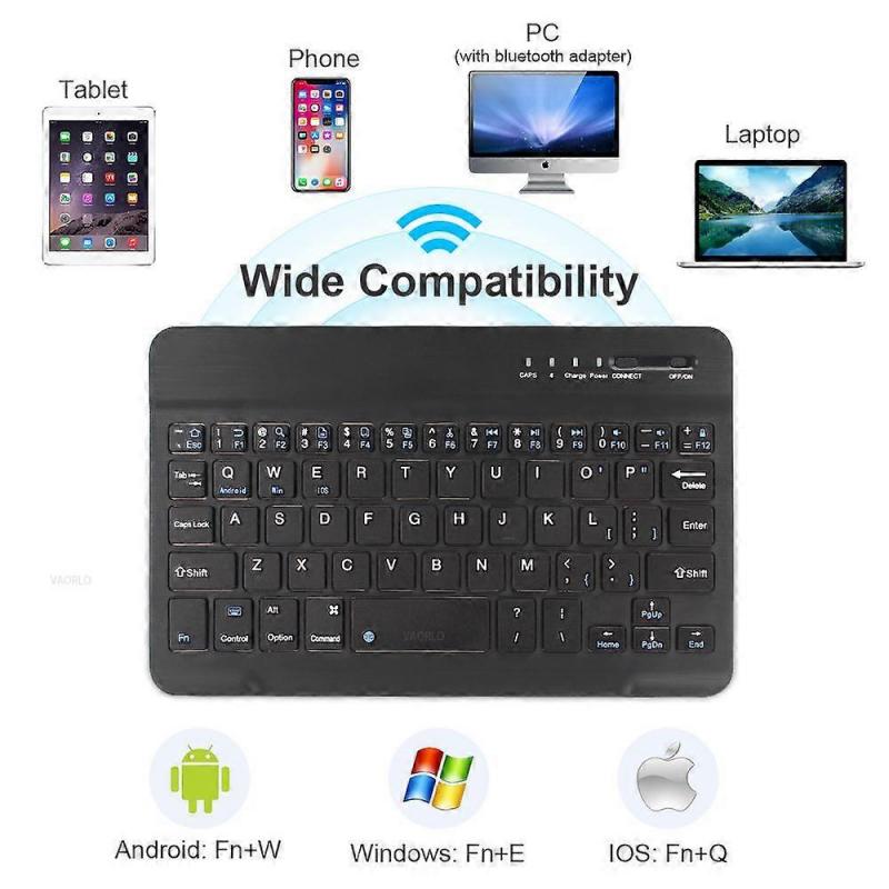 Беспроводная Bluetooth-клавиатура, мини-клавиатура для Ipad, телефона, планшета, резиновые колпачки, перезаряжаемая игровая клавиатура для Android, Ios, Windows