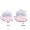 Foldable Handle Cake Container Round Cake Case Food Storage Tray Plastic Cake Box  Picnic