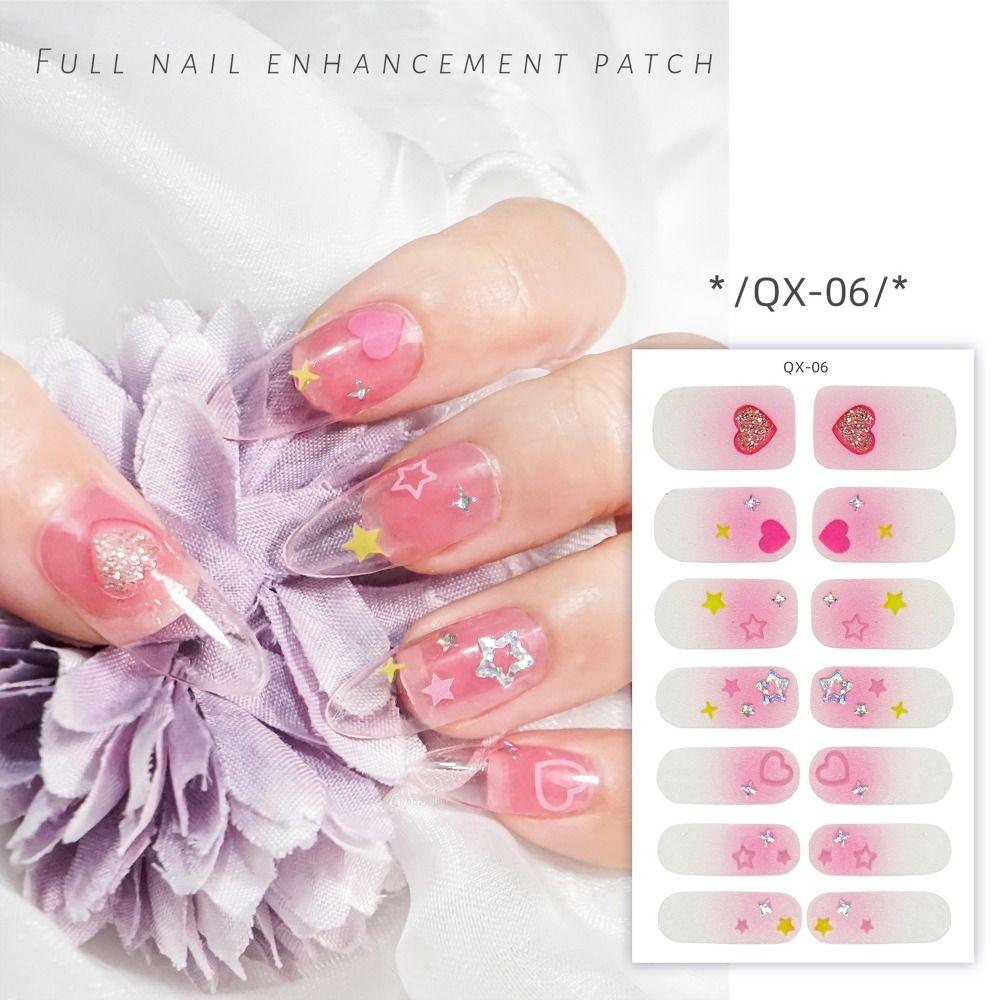 14 полосок, французская масляная пленка, наклейка для ногтей, блестящий гель, обертывания для ногтей, DIY дизайн ногтей