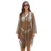 Women's Tassel Cardigan Beach Cover-Up Shawl: Sun Protection Bikini Cover, European & American Style, Hollow Out Design