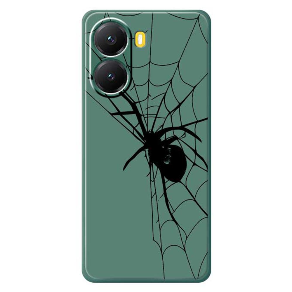 For Xiaomi Redmi Turbo 4 5G/Poco X7 Pro 5G Case Spider Pattern Printing Straight Edge TPU Phone Back Cover