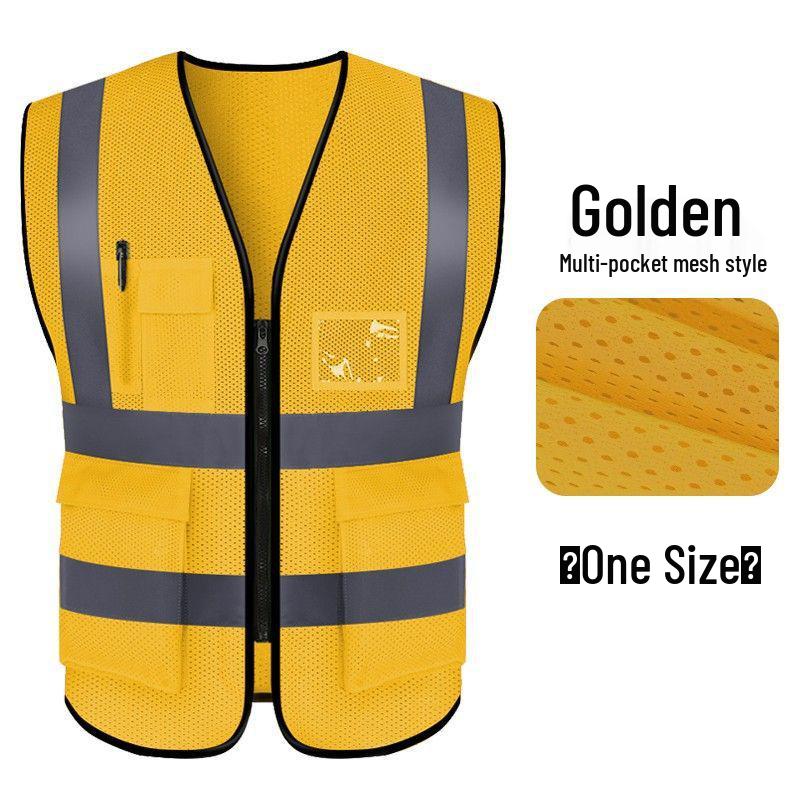 Breathable Reflective Safety Vest for Construction Workers - Custom Logo Available