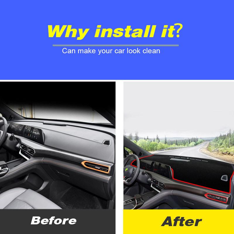 Car Dashboard Anti Dirt Cover Part Anti-UV Non-Slip Mat Carpet Protection For Changan Uni-t Interior Decoration Accessories 2024