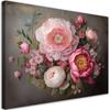 Canvas Print, Natural Foliage Flowers Pink