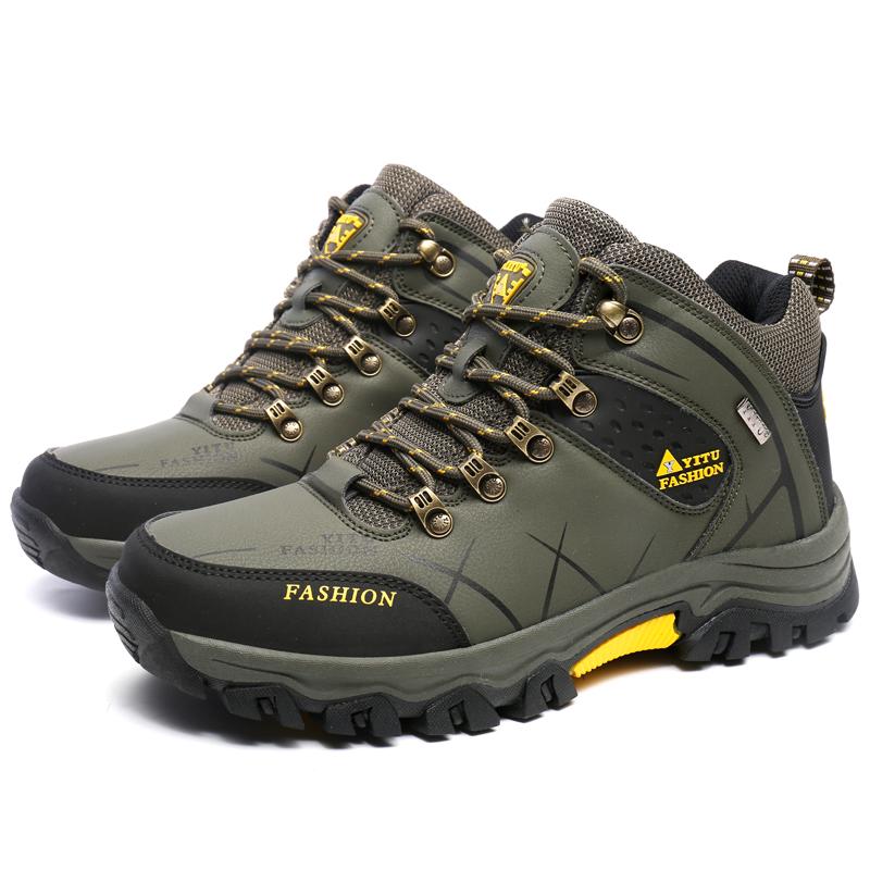 Fashion New Large Size Men's High Quality Outdoor Boots Hiking Comfortable Men's Boots Thick Soles Anti-slip Wear-resistant Hiking Boots