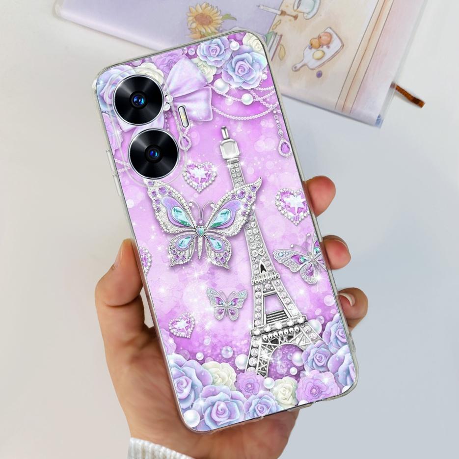 For Realme C55 4G Case RMX3710 Colorful Painted Cover Soft Slim Fundas Phone Case For Realme C55 C55 RealmeC55 Back Cover Bumper
