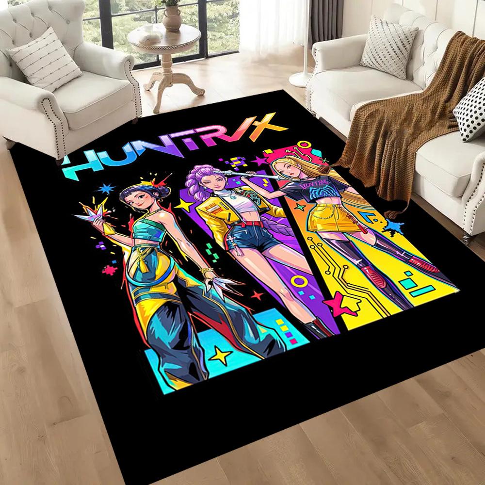 Huntrx: Future Bass Vibes Square rugs are a great choice for living rooms, bedrooms, home décor, and as gifts.