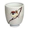 Toshito Nakamura Kutani Ware Tea Cup Snow Sparrow Porcelain T-278