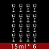 Набор из 6 мини-рюмок для вина 10/15/25 мл Стопка Прозрачная посуда Бокал на высокой ножке Бокалы для ликера и крепких напитков Стаканы для питья