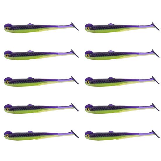 10 шт. Рыболовные приманки Мягкие приманки Реалистичный вид Естественная игра T-образный хвост Искусственные приманки Свимбейты Рыболовные снасти