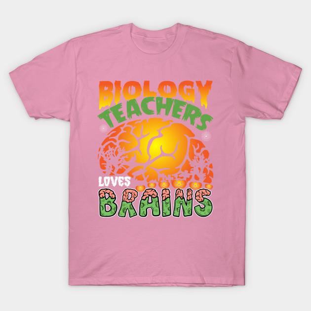 T Shirt Women Biology Teachers Love Brains Halloween Shirt Harajuku Print Kawaii Tshirt Summer Short Sleeve Female T-Shirt Top Tee