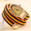 Роскошные Уникальные Цветные Ремешки Кварцевые Часы Дизайн в Форме Змеи Браслет Женские Часы Креативный Браслет Уникальные Часы AAA Reloj