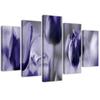 Five Piece Picture Canvas Print Tulips Flower Purple