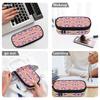 Pencil Pouch 300D Polyester Large Capacity Zip Around Closure with Mesh Pocket Removable Divider and Pen Slots for Classroom Use