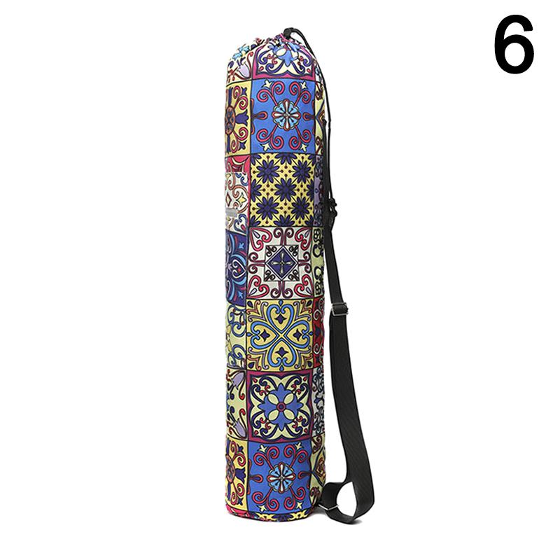 Yoga Mat Bag Carrier Adjustable Shoulder Strap Printing Portable for Fitness Sports
