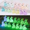 Gardening Mini Rabbit Ornaments Cute Miniature Figurines Crafts Luminous Bunnies