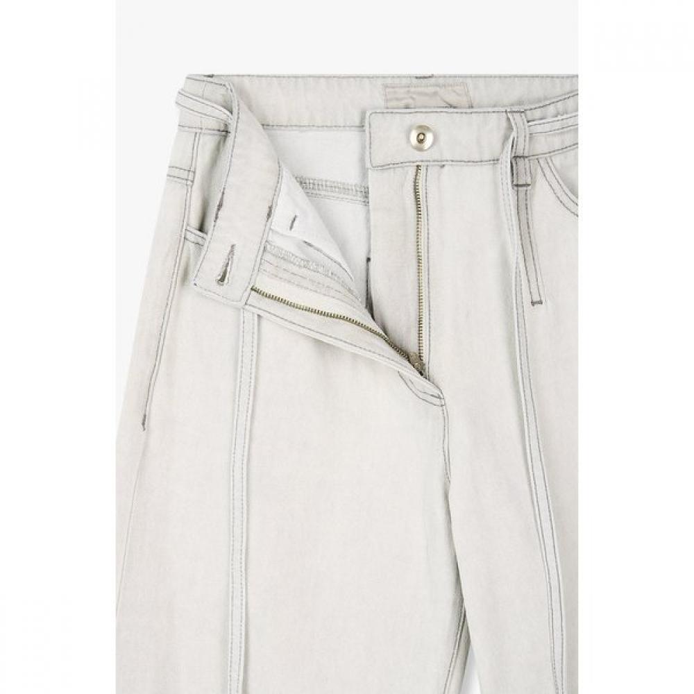 Vov Belted Semi Wide Denim Pants 7156155001