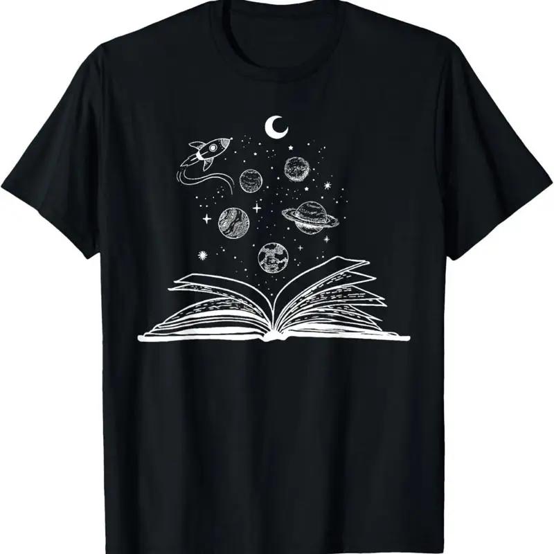 Space Books Bookworm Astronomy Science Galaxy Planet Tshirt