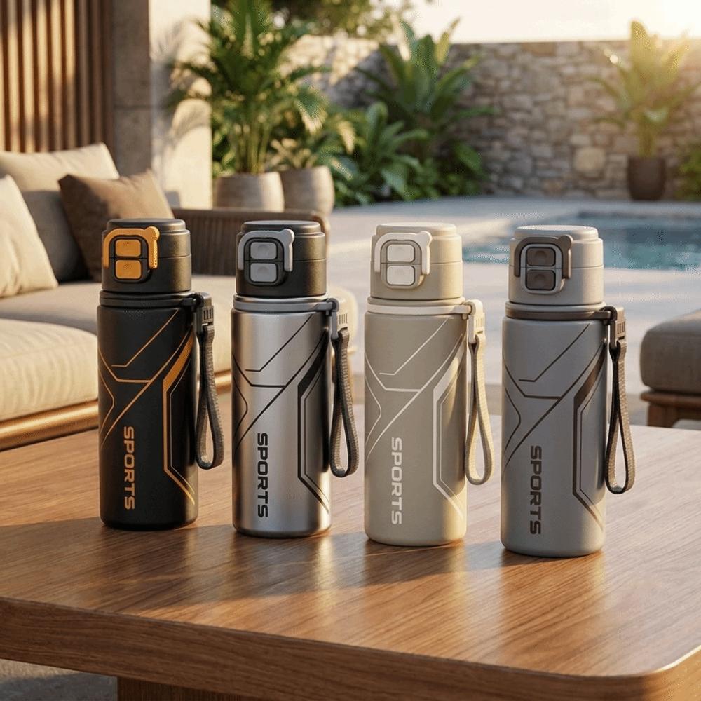 Leak-proof Dual-Drinking Bottle Stainless Steel Thermos Cup Stylish Insulated Mug School